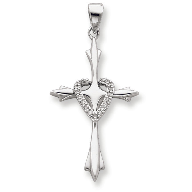 Sterling Silver CZ Cross Pendant