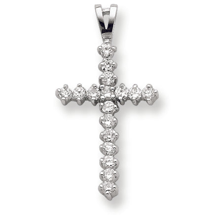 Sterling Silver CZ Cross Pendant