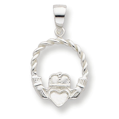Sterling Silver Polished Claddagh Pendant
