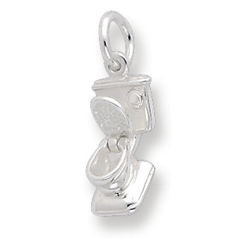 Sterling Silver Polished Moveable Toilet Charm