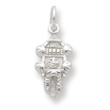 Sterling Silver Polished Cuckoo Clock Charm