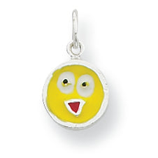 Sterling Silver Enameled Emotion Face Charm