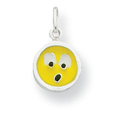 Sterling Silver Enameled Emotion Face Charm