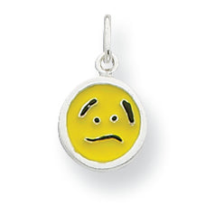 Sterling Silver Enameled Emotion Face Charm