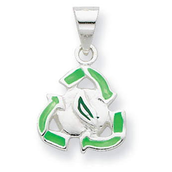 Sterling Silver Enameled Recycle Charm