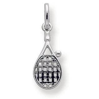 Sterling Silver Polished Tennis Racquet Charm