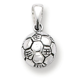 Sterling Silver Antiqued Soccer Ball Pendant