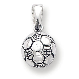 Sterling Silver Antiqued Soccer Ball Pendant