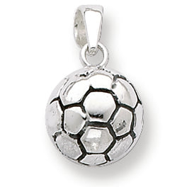 Sterling Silver Antiqued Soccer Ball Pendant