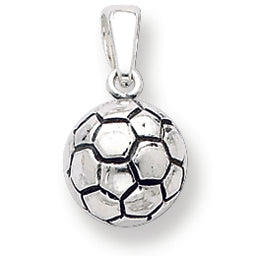 Sterling Silver Antiqued Soccer Ball Pendant