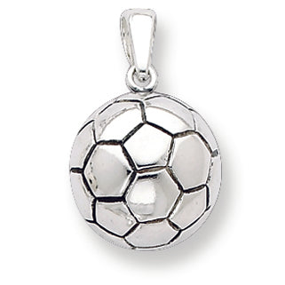 Sterling Silver Antiqued Soccer Ball Pendant