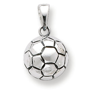 Sterling Silver Antiqued Soccer Ball Pendant