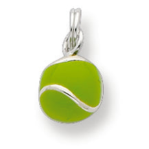 Sterling Silver Green Enameled Tennis Ball Charm
