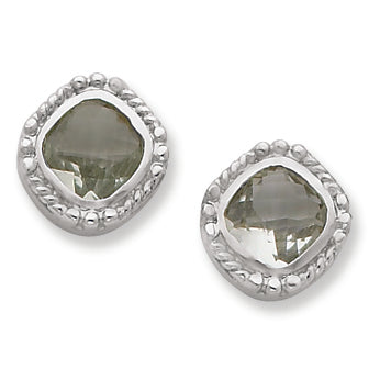 Sterling Silver Green Quartz Post Earring