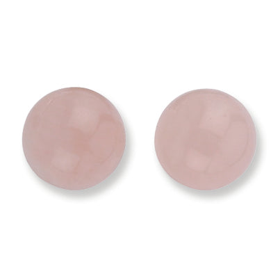 Sterling Silver 12-12.5mm Bead Rose Quartz Post Earrings