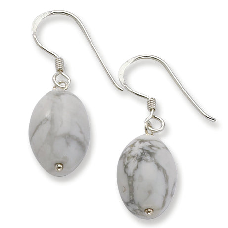 Sterling Silver White Howlite Earrings