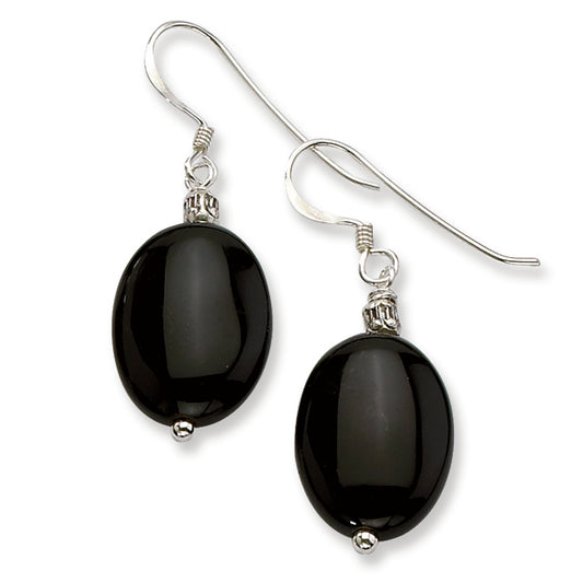 Sterling Silver Dream Agate Polished Dangle Earrings