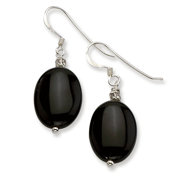 Sterling Silver Dream Agate Polished Dangle Earrings