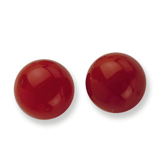 Sterling Silver 10-10.5mm Button Carnelian Post Earrings