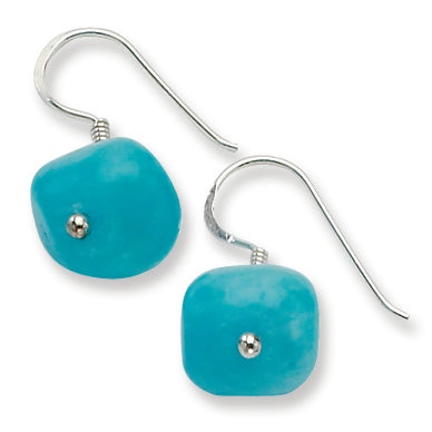 Sterling Silver Blue Jade Earrings