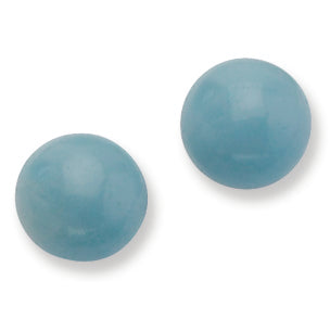 Sterling Silver 10-10.5mm Button Amazonite Post Earrings