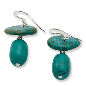 Sterling Silver Dyed Howlite Earrings