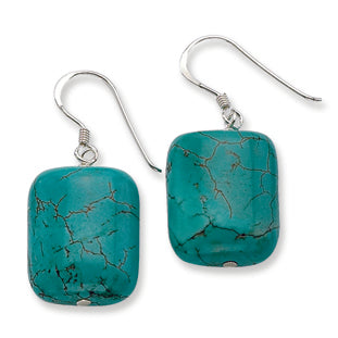 Sterling Silver Dyed Howlite Earrings