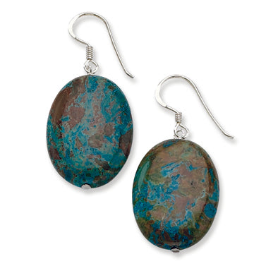 Sterling Silver Blue Jasper Earrings