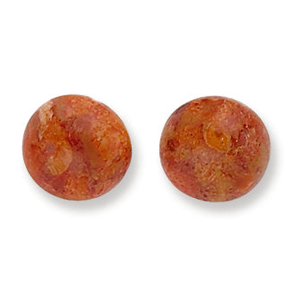 Sterling Silver 10-10.5mm Button Dyed Sponge Coral Post Earrings