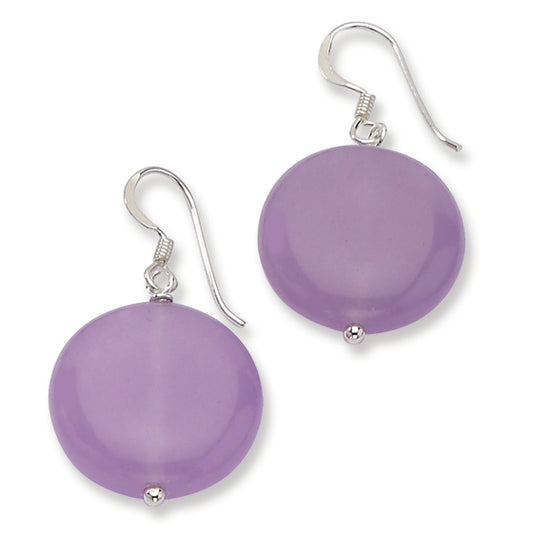 Sterling Silver Lavender Jade Earrings