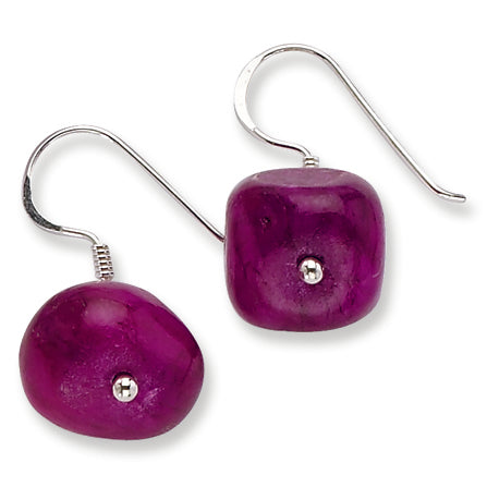 Sterling Silver Purple Jade Earrings