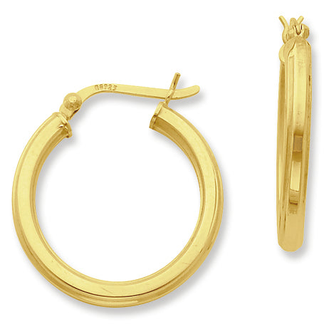 Sterling Silver Gold-flashed 25mm Hoop Earrings