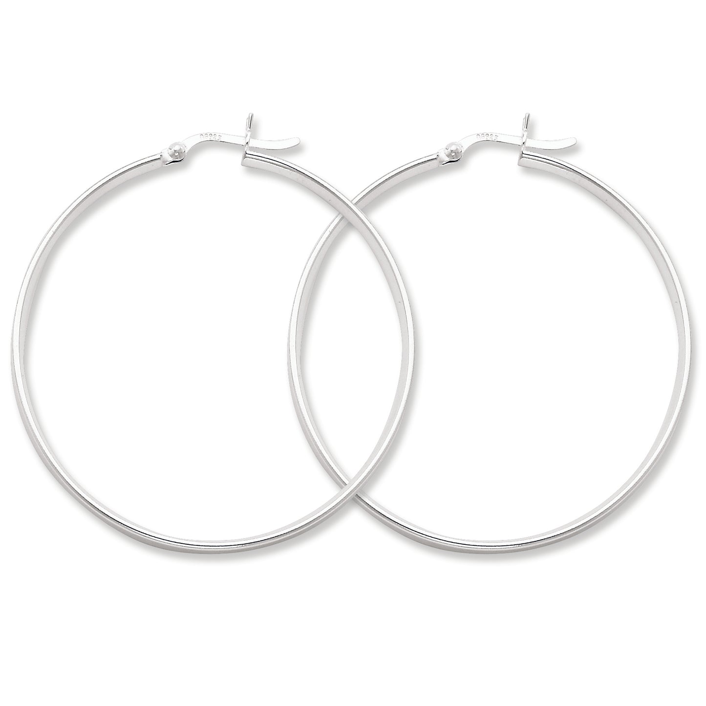 Sterling Silver 50mm Hoop Earrings