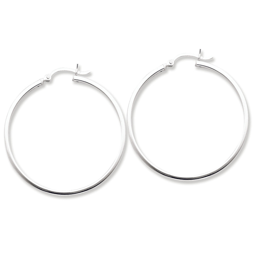 Sterling Silver 2.5mm Polished Hoop Earrings