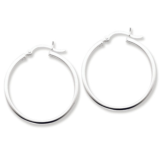 Sterling Silver 2.5mm Polished Hoop Earrings