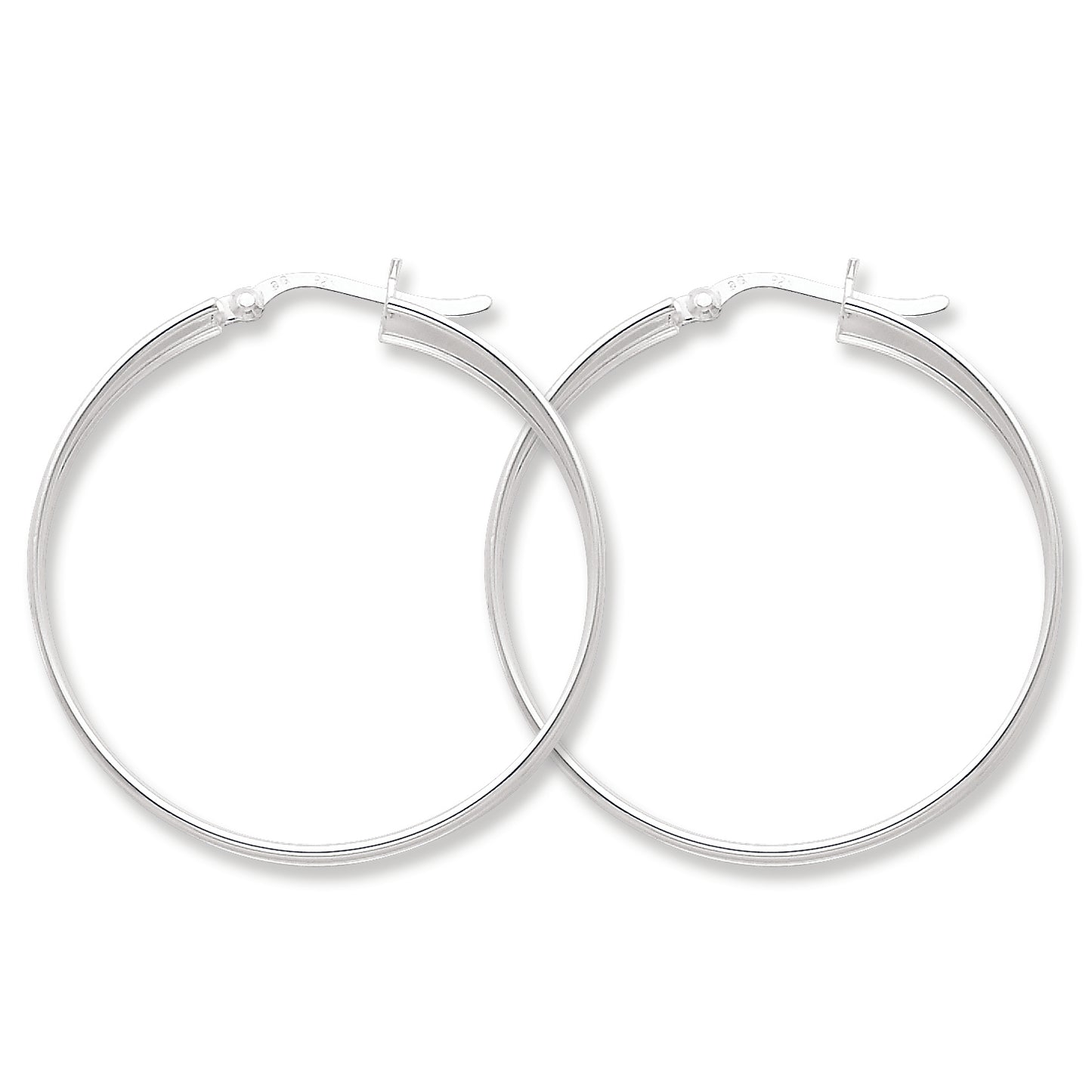 Sterling Silver 35mm Hoop Earrings