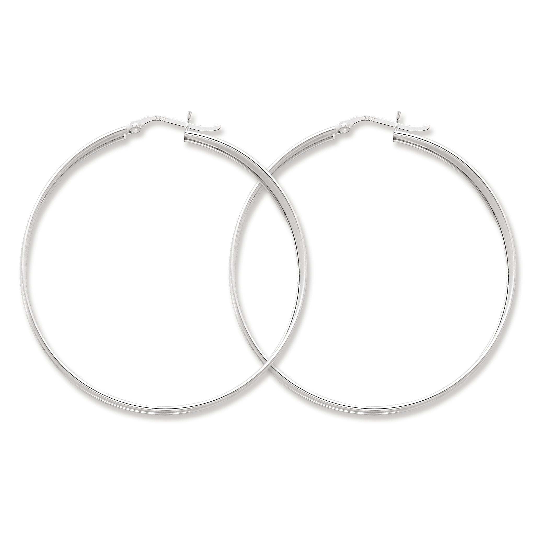 Sterling Silver 50mm Hoop Earrings