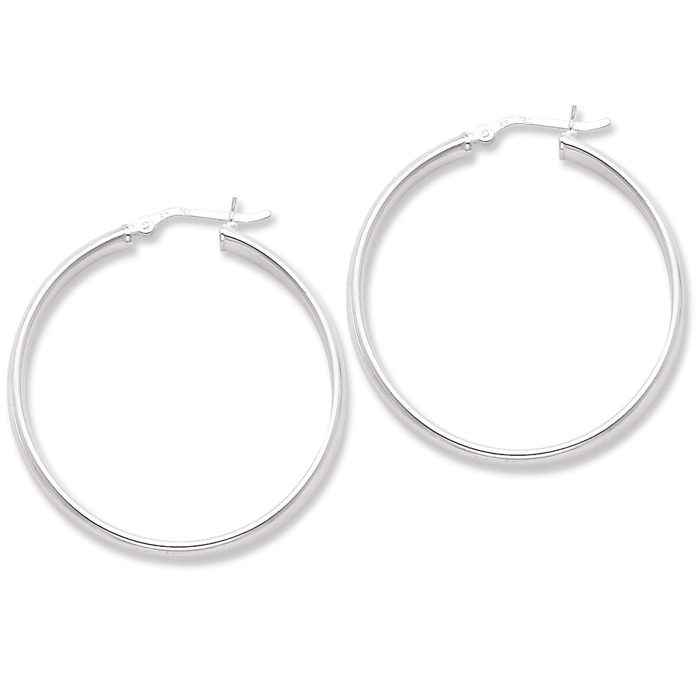 Sterling Silver 40mm Hoop Earrings