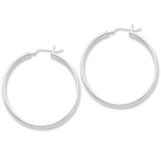 Sterling Silver 40mm Hoop Earrings