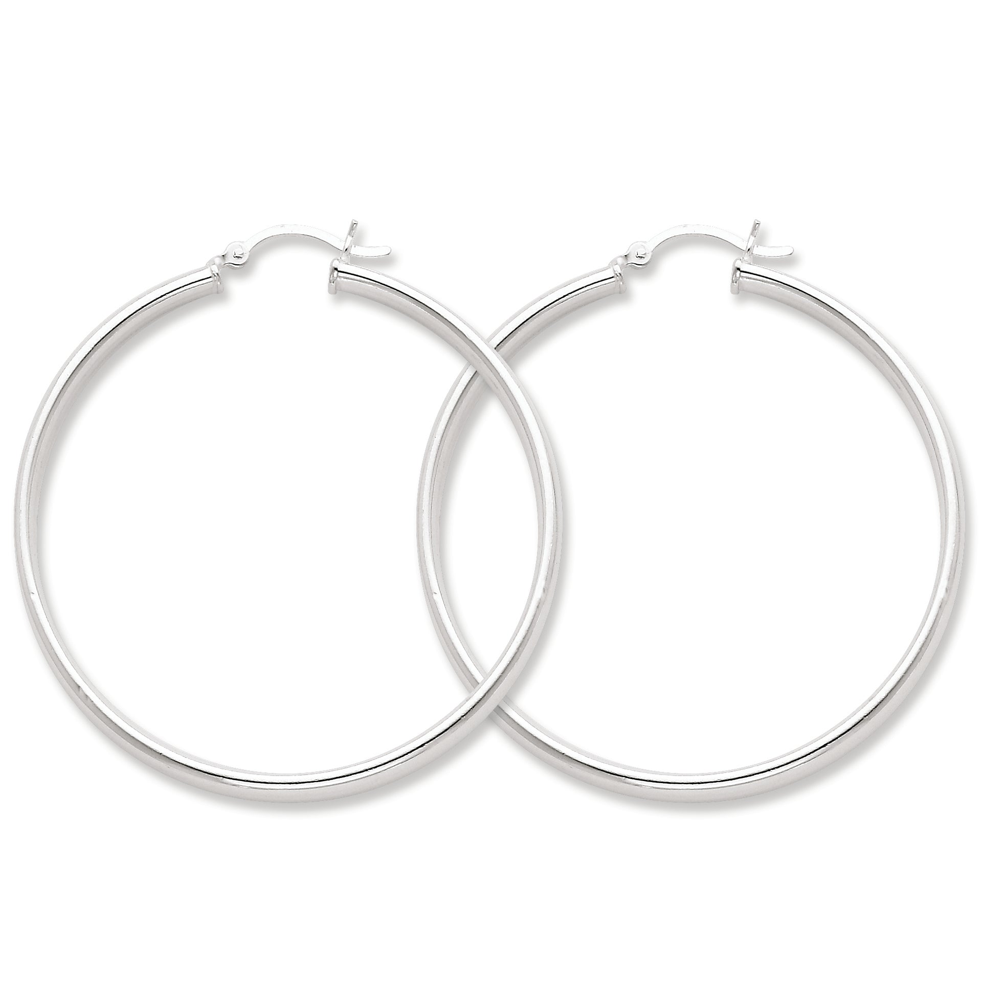 Sterling Silver 50mm Hoop Earrings