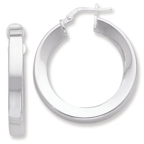 Sterling Silver 4.0mm Polished Hoop Earrings