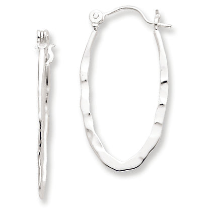 Sterling Silver Hammered & Polished Hoop Earrings