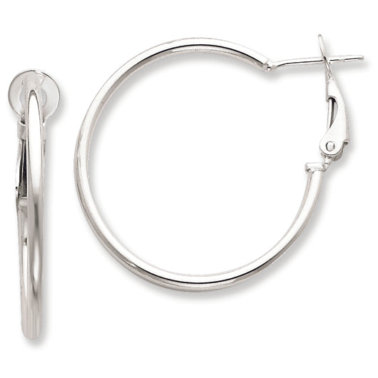 Sterling Silver Omega Back Hoop Earrings