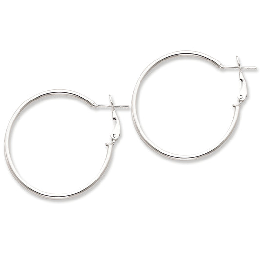 Sterling Silver Omega Back Hoop Earrings