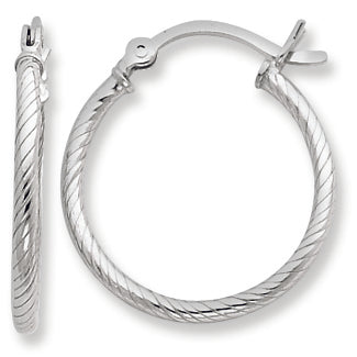 Sterling Silver Fine Twist 20mm Hoop Earrings