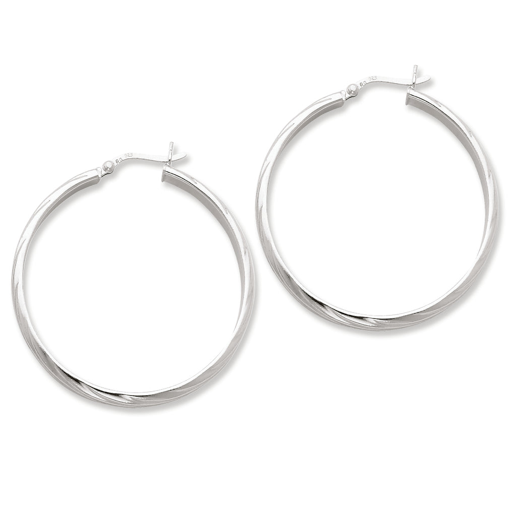 Sterling Silver 40mm Hoop Earrings