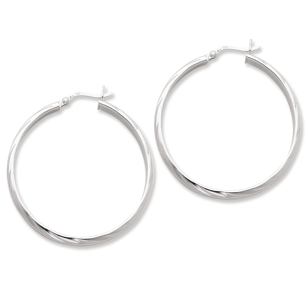 Sterling Silver 40mm Hoop Earrings