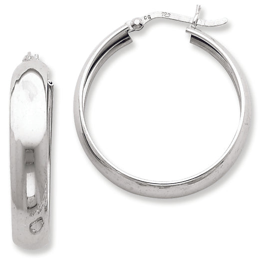 Sterling Silver 6mm Polished Hoop Earrings