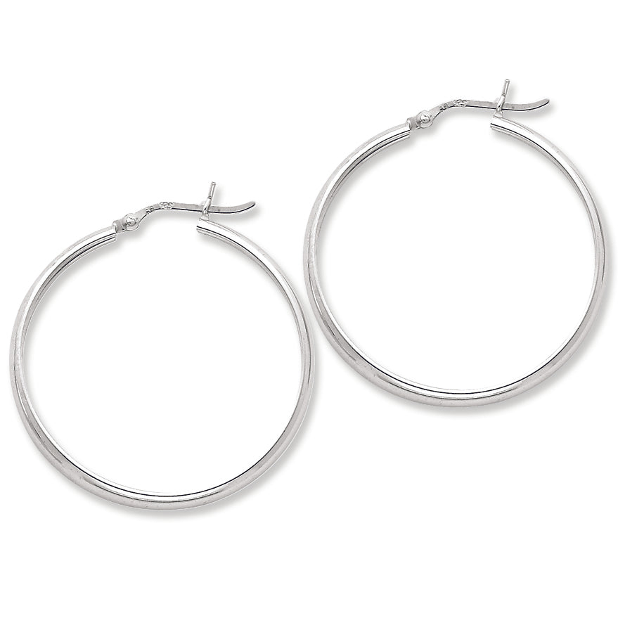 Sterling Silver 4mm x 36 Hoop Earrings