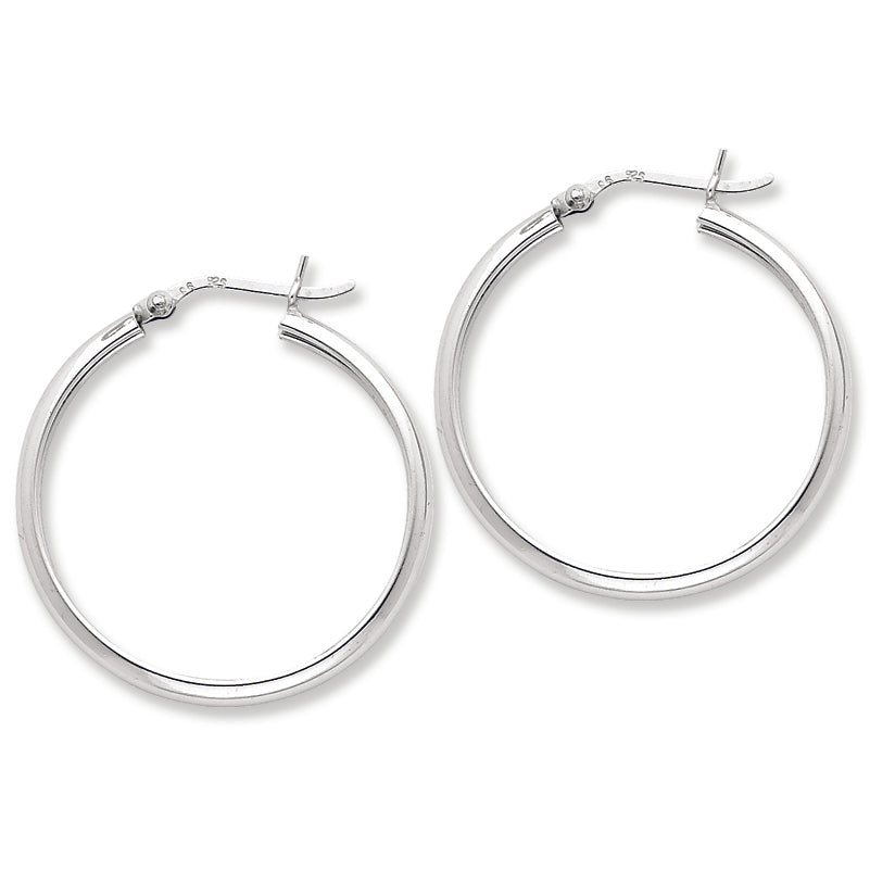 Sterling Silver 4mm x 32 Hoop Earrings